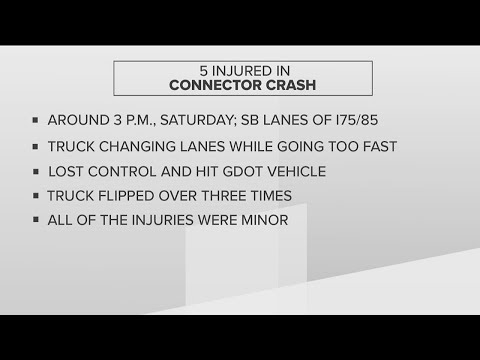 5 hurt in wreck involving HERO truck at I-75/85 connector in Atlanta