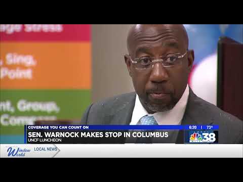 WTVM 38 Columbus: Senator Warnock Meets with Local Parents & Speaks at UNCF Event