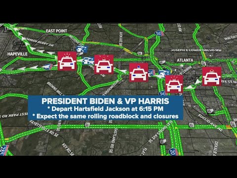 Traffic Alert | Presidential motorcade, road blocks in Atlanta for Biden, Harris visit