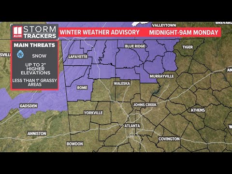 Winter Weather Advisory  for north Georgia to go into effect Monday, possible snow