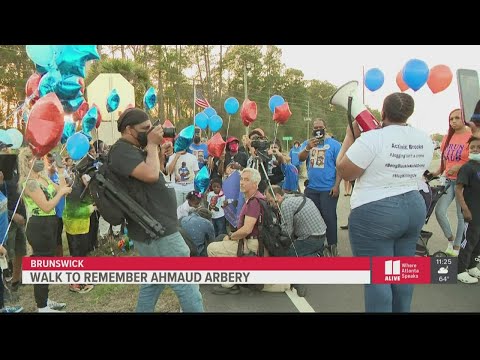 Family, friends hold remembrance walk on 2nd anniversary of Ahmaud Arbery's murder