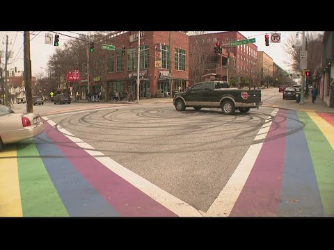 'It's ugly, it's not nice' | Skid marks left on Midtown rainbow crosswalk