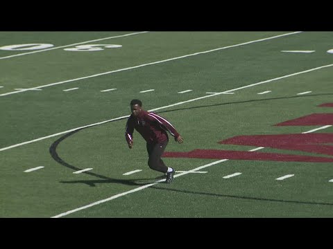 Morehouse College's top football player prepares to impress NFL scouts