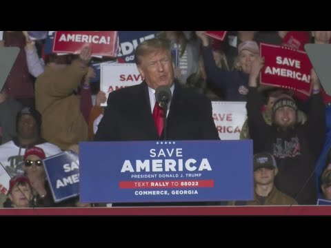 Former President Donald Trump in Georgia campaigning for David Perdue