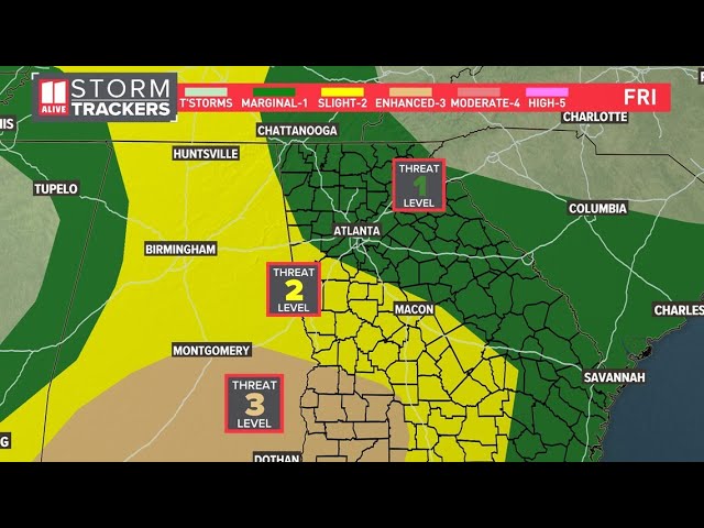 Severe weather threat for metro Atlanta | Live forecast track, radar