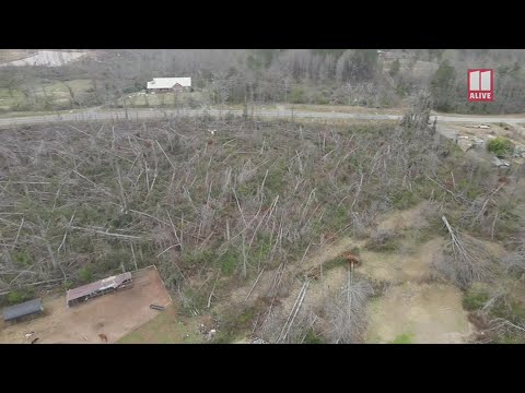 Tornado recovery is far from over for Newnan | Drone video, 1 year later