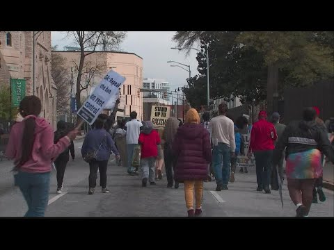 Marching for rent control in Atlanta