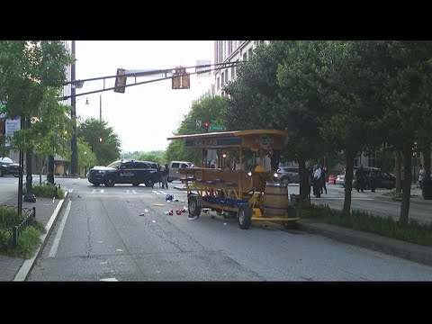Driver of 'pedal pub' arrested, charged with DUI following rollover crash that injured 15 in Midtown