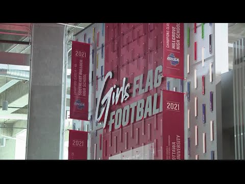 Falcons honor girls flag football pioneers