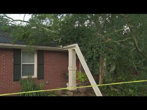 Fallen tree traps woman inside home during overnight storms
