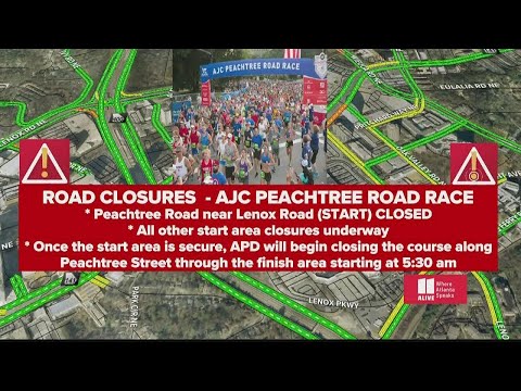 AJC Peachtree Road Race road closures