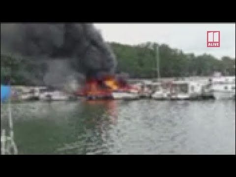 Boat fire at Hall County's Sunrise Cove Marina | Watch