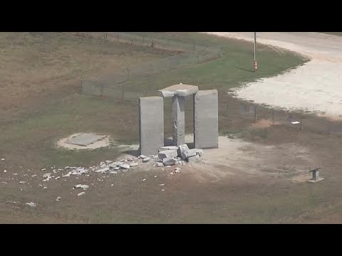 Crews level rest of the standing Georgia Guidestones after damaging explosion