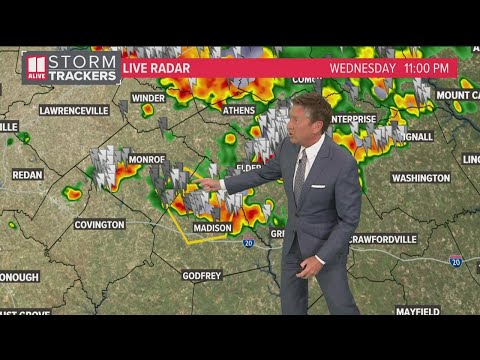 Severe thunderstorm warning issued for Morgan, Walton counties