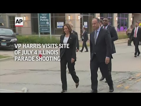 VP Harris visits site of Highland Park July 4 parade shooting