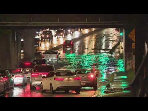 Car stalled in northeast Atlanta | Flash flood warning for metro