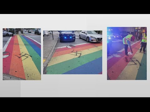 Crews clean up rainbow crosswalks after vandalism in Midtown... again