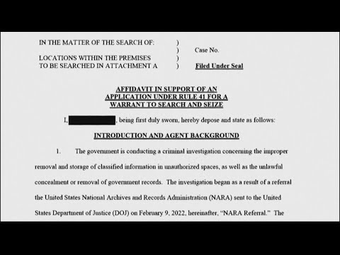 DOJ releases redacted affidavit justifying Mar-a-Lago search by FBI