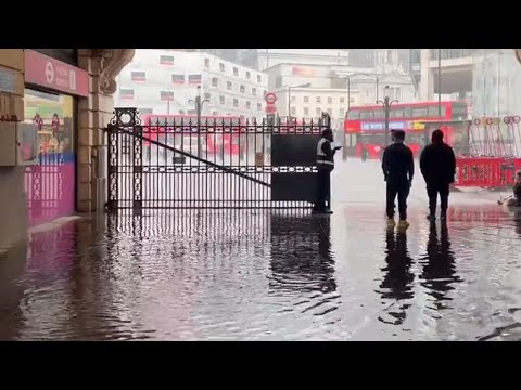 Flooding at Victoria Station in London
