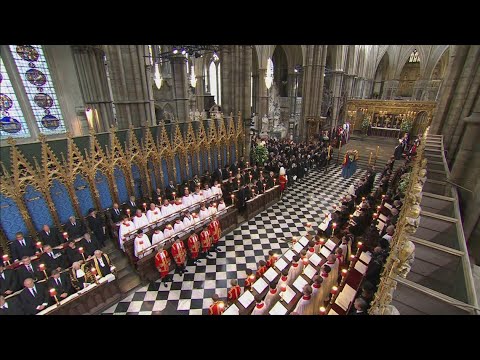 Singing of national anthem 'God Save the King' during Queen Elizabeth II's funeral