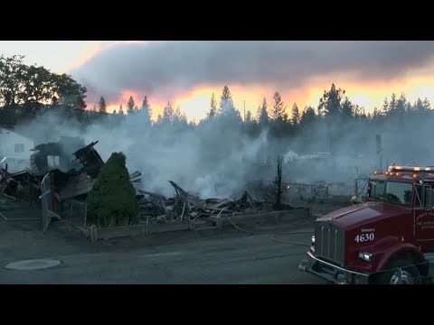 Heavy damage after Mill Fire in Northern California