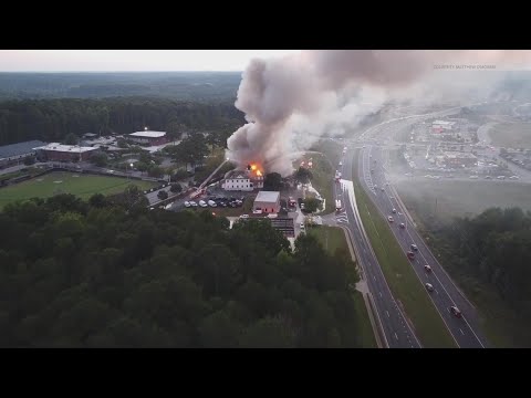 Over 100 years old metro Atlanta bakery engulfed in flames | Drone