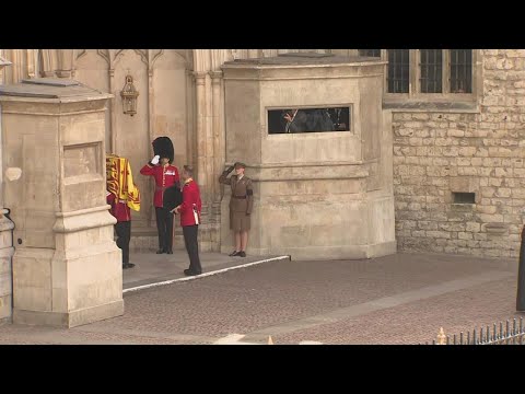 Queen Elizabeth II coffin leaves Westminster Abbey | Raw video