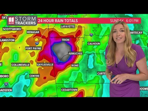 Rain totals in the past 24 hours in northwest Georgia