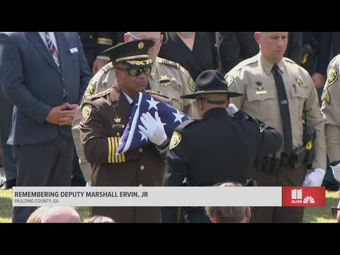 American flag presented to family of Cobb County Deputy Marshall Ervin Jr.