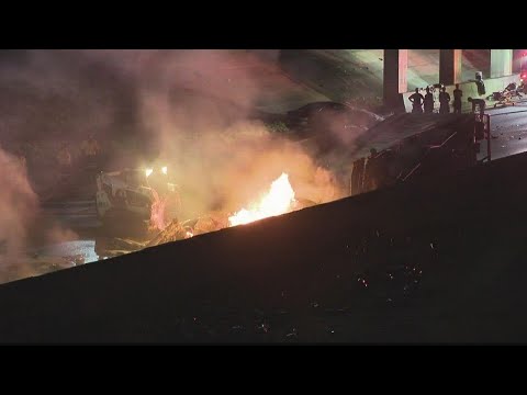 Truck fire, flooding creates dangerous road conditions in north Georgia