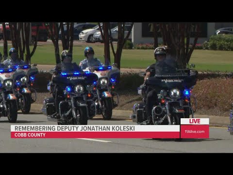 Law enforcement leads procession for Cobb County Deputy Jonathan Koleski