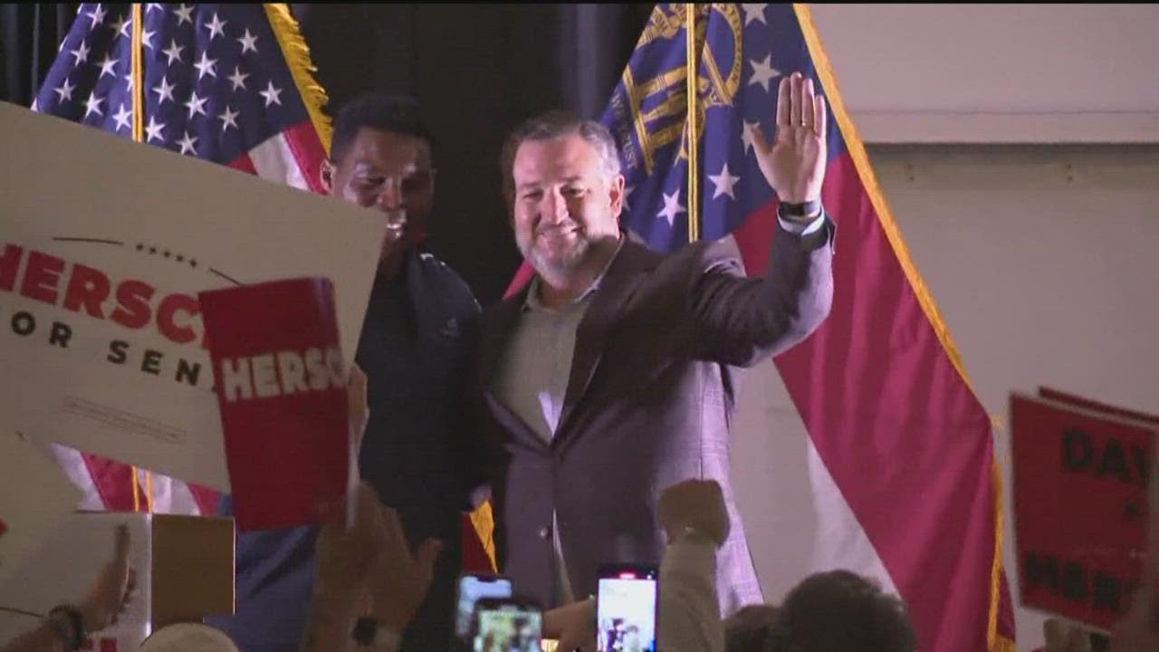 Texas Sen. Ted Cruz campaigns with Herschel Walker in Canton; Warnock campaigns in Atlanta
