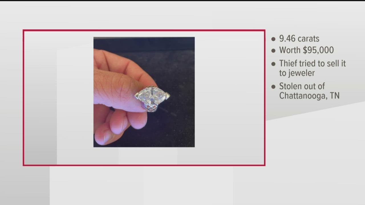 9.5 carat diamond worth $95,000 stolen, tried to be sold to jeweler in Acworth