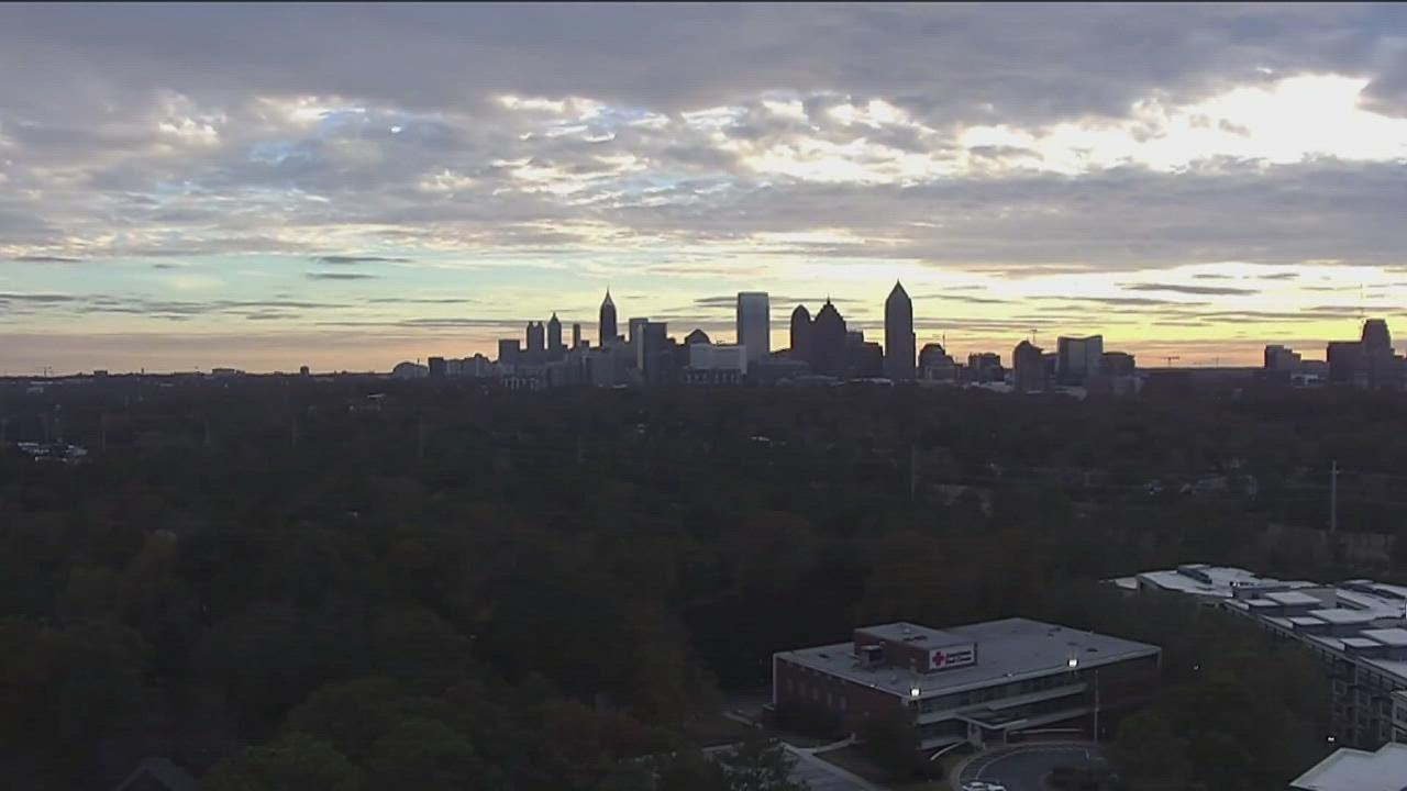 Sunset over Atlanta | Cold temps settling in