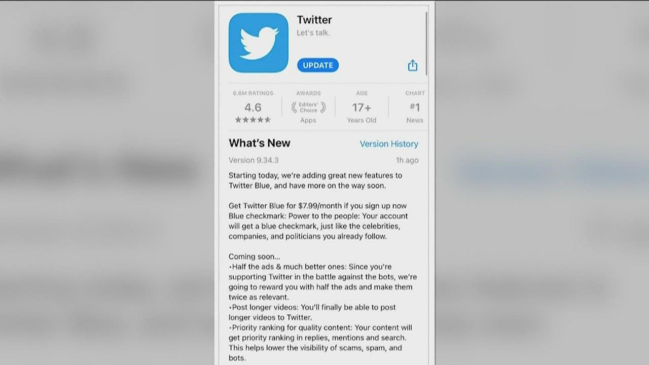 Twitter rolls out blue checkmark subscription