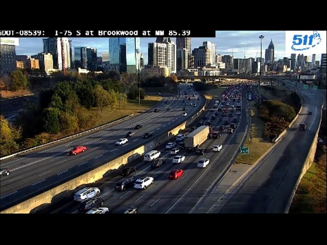 Watch Live | Holiday travel causes heavy traffic on I-75 in Midtown