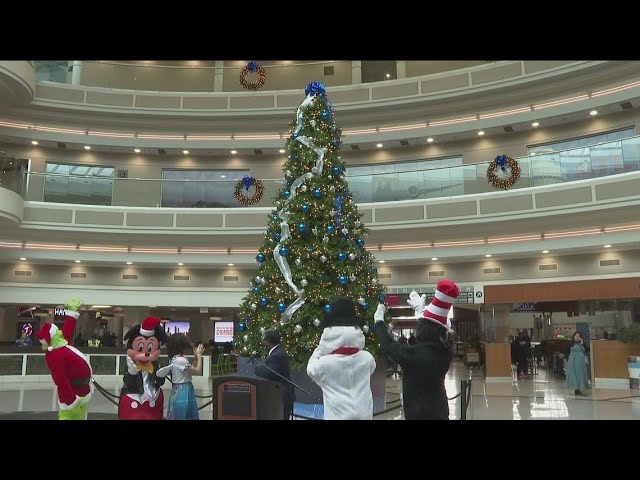 Christmas tree lighting at Atlanta airport