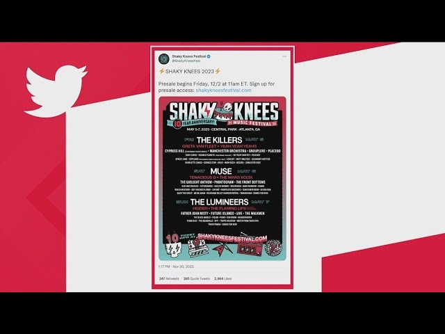 Shaky Knees announces 2023 lineup