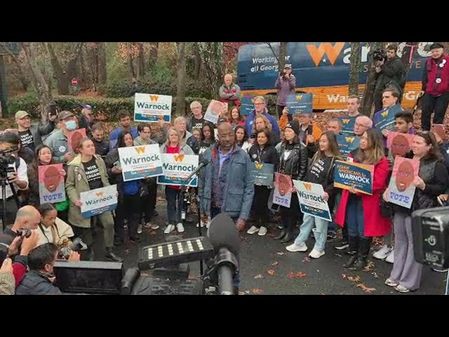 Warnock speaks to supporters | Georgia runoff election