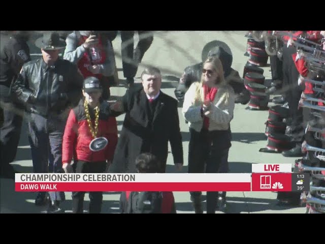 Dawg Walk begins in Athens at championship celebration in Athens