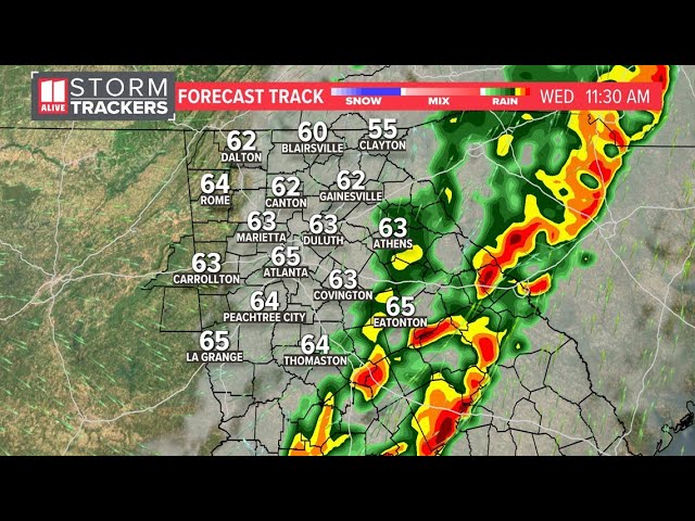 Live weather radar | Flooding an issue as severe thunderstorms move out of north Georgia, Atlanta