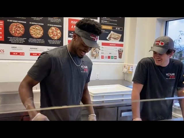 Malaki Starks moonlights as a pizza chef at Your Pie