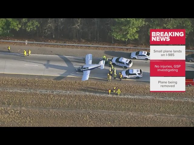 Plane removed from Gwinnett County interstate after landing