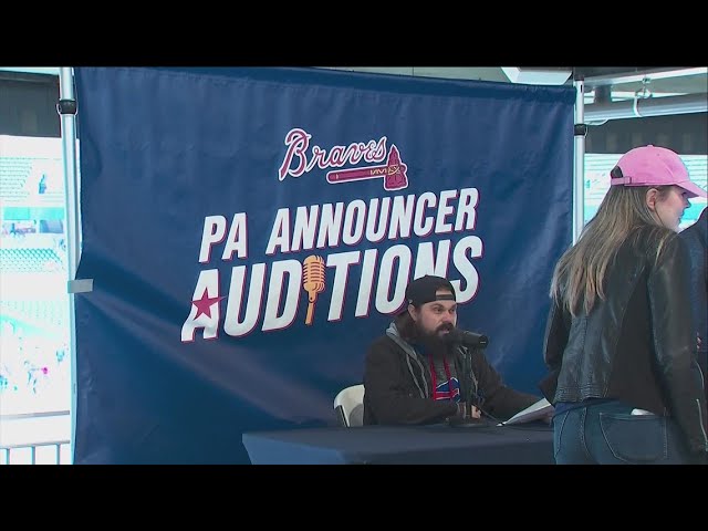Braves fans have blast at fan fest, auditioning for public address announcer
