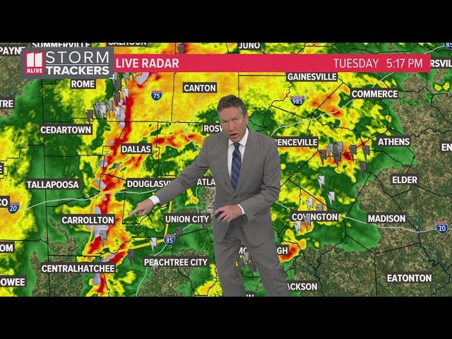 Severe thunderstorm warnings in west metro Atlanta