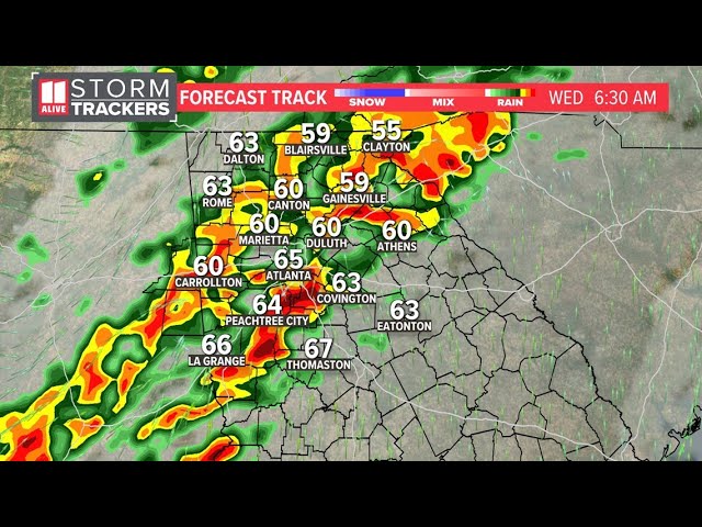 Severe thunderstorms move through metro Atlanta | Live radar