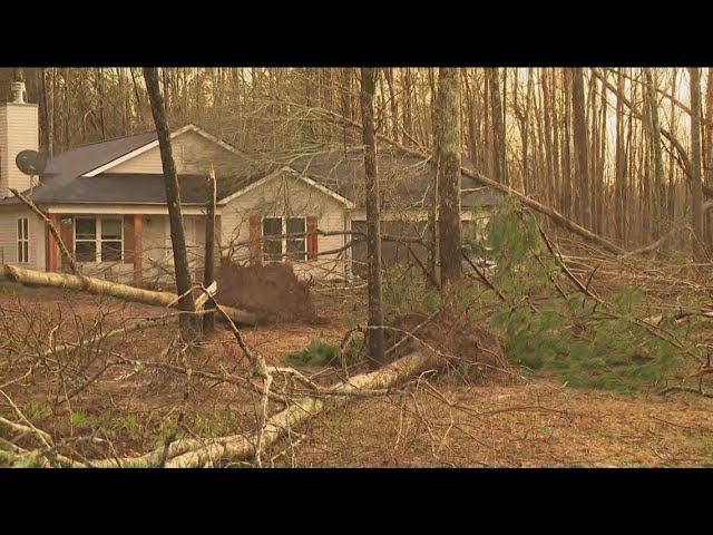 Uprooted trees, structural damage in Meriwether County