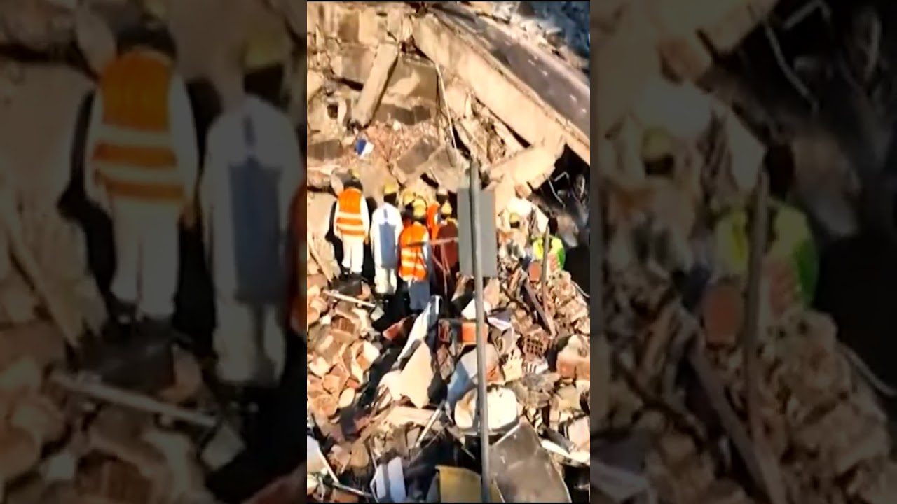 Drone video shows Turkey earthquake damage #shorts