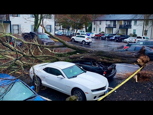 Heavy wind causes trees to fall, power outages in metro Atlanta