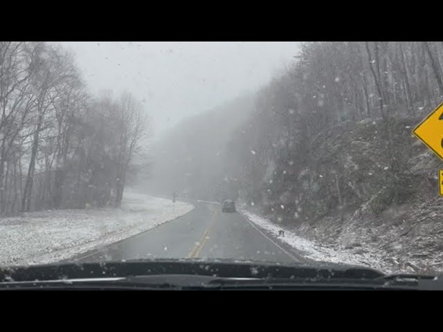 Snow falls in north Georgia